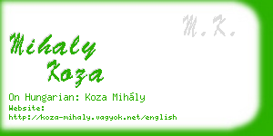 mihaly koza business card